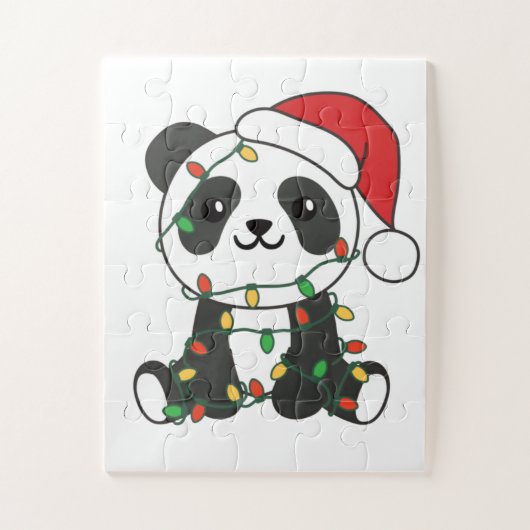 Panda Weihnachts Winter Animals Pandas Jigsaw Puzz Puzzle (Vertikal)