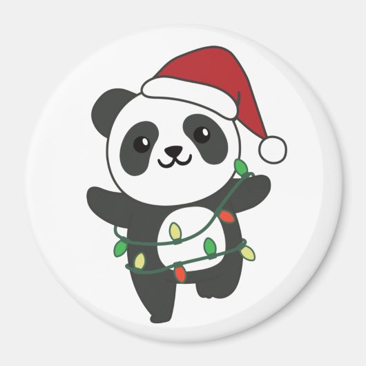 Panda Weihnachts Winter Animals Pandas Magnet (Vorne)
