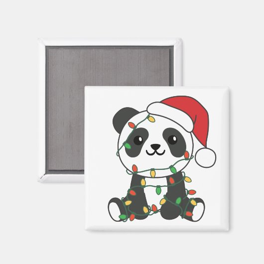 Panda Weihnachts Winter Animals Pandas Magnet (Vorderseite/Rückseite)