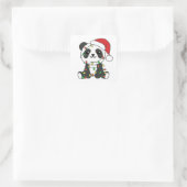 Panda Weihnachts Winter Animals Pandas Square Stic Quadratischer Aufkleber (Tasche)