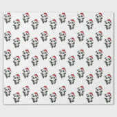Panda Weihnachts Winter Animals Pandas Wrapping Pa Geschenkpapier (Flach)