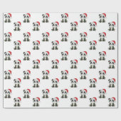 Panda Weihnachts Winter Animals Pandas Wrapping Pa Geschenkpapier (Flach)