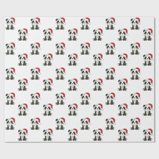 Panda Weihnachts Winter Animals Pandas Wrapping Pa Geschenkpapier (Flach)