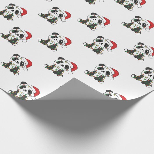 Panda Weihnachts Winter Animals Pandas Wrapping Pa Geschenkpapier (Ecke)