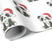 Panda Weihnachts Winter Animals Pandas Wrapping Pa Geschenkpapier (Rolleneckpunkt)