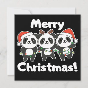 Panda Weihnachtsanimals Pandas Merry Christmas Inv Einladung