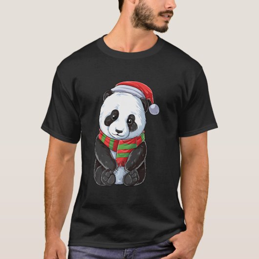Panda Weihnachtsbär T-Shirt (Vorderseite)