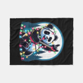 Panda Weihnachtsbaum Lights Funny Xmas Panda Lover Fleecedecke (Vorderseite (Horizontal))