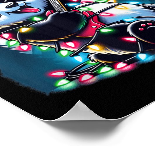 Panda Weihnachtsbaum Lights Funny Xmas Panda Lover Poster (Ecke)