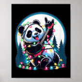 Panda Weihnachtsbaum Lights Funny Xmas Panda Lover Poster (Vorne)