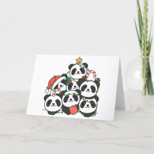Panda-Weihnachtsbaum Lustiges Weihnachts-Tier Feiertagskarte