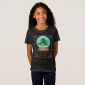 Panda-Weihnachtsbaum Snowglobe T-Shirt (Vorne ganz)