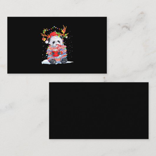 Panda-Weihnachtsfeiern Mitteilungskarte (Vorne/Hinten)