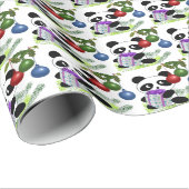Panda Weihnachtsgeschenk Geschenkpapier (Rolleneckpunkt)
