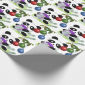 Panda Weihnachtsgeschenk Geschenkpapier (Ecke)