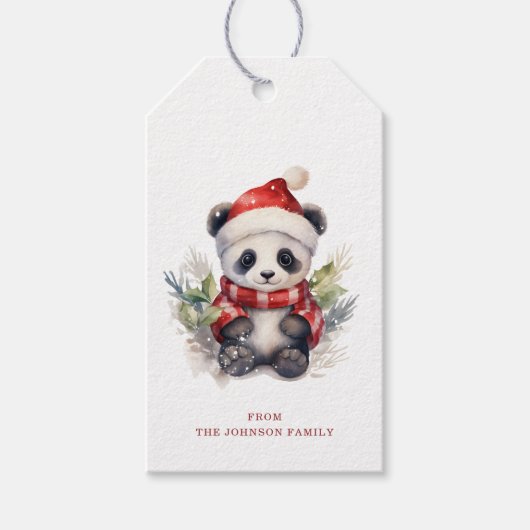 Panda Weihnachtsgeschenke Tags Geschenkanhänger (Vorderseite)