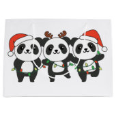 Panda Weihnachtslebewesen Niedlich Pandas Larg Große Geschenktüte (Vorderseite)