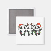 Panda Weihnachtslebewesen Niedlich Pandas Magn Magnet (Vorderseite/Rückseite)