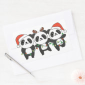 Panda Weihnachtslebewesen Niedlich Pandas Squa Rechteckiger Aufkleber (Umschlag)