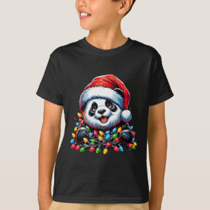 Panda Weihnachtsmann Weihnachtslicht Weihnachts-Pa T-Shirt