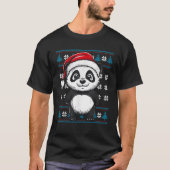 Panda Weihnachtsmannmütze Ugly Christmas Sweater P T-Shirt (Vorderseite)