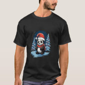 Panda Weihnachtsmannmütze Weihnachtsbaum Wintersch T-Shirt (Vorderseite)