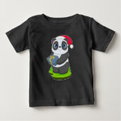 Panda Weihnachtspaket Baby T-shirt (Vorderseite)