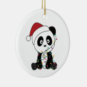 Panda Weihnachtsschnee Wintertiere Pandas Adult C Keramik Ornament (Rechts)