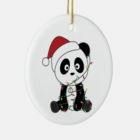 Panda Weihnachtsschnee Wintertiere Pandas Adult C Keramik Ornament (Rechts)