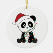 Panda Weihnachtsschnee Wintertiere Pandas Adult C Keramik Ornament (Vorne)