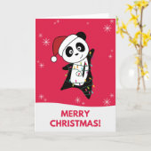 Panda Weihnachtsschnee Wintertiere Pandas Card Karte (Gelbe Blume)