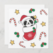 Panda Weihnachtsschnee Wintertiere Pandas Feiertagskarte (Vorne/Hinten)