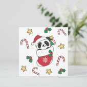 Panda Weihnachtsschnee Wintertiere Pandas Feiertagskarte (Stehend Vorderseite)