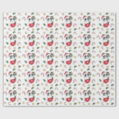 Panda Weihnachtsschnee Wintertiere Pandas Geschenkpapier (Flach)
