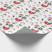 Panda Weihnachtsschnee Wintertiere Pandas Geschenkpapier (Ecke)