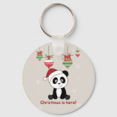 Panda Weihnachtsschnee Wintertiere Pandas Keychai Schlüsselanhänger (Vorderseite)