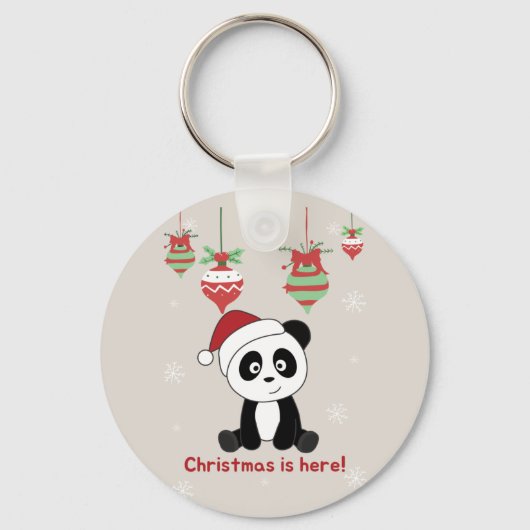 Panda Weihnachtsschnee Wintertiere Pandas Keychai Schlüsselanhänger (Vorderseite)