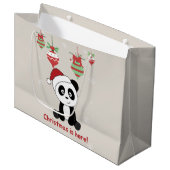 Panda Weihnachtsschnee Wintertiere Pandas Large G Große Geschenktüte (Vorderseite Schrägansicht)