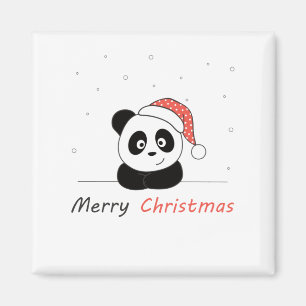 Panda Weihnachtsschnee Wintertiere Pandas Magnet