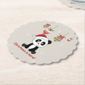 Panda Weihnachtsschnee Wintertiere Pandas Papier C Untersetzer (angewinkelt)