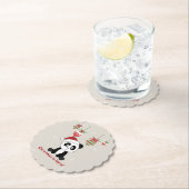 Panda Weihnachtsschnee Wintertiere Pandas Papier C Untersetzer (Vor Ort)