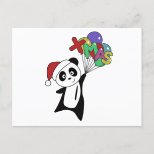 Panda Weihnachtsschnee Wintertiere Pandas Postkarte