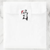 Panda Weihnachtsschnee Wintertiere Pandas Quadratischer Aufkleber (Tasche)