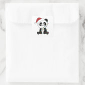 Panda Weihnachtsschnee Wintertiere Pandas Quadratischer Aufkleber (Tasche)