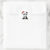 Panda Weihnachtsschnee Wintertiere Pandas Runder Aufkleber (Tasche)