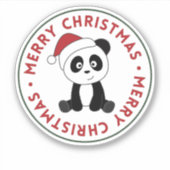 Panda Weihnachtsschnee Wintertiere Pandas Sticker (Vorderseite)