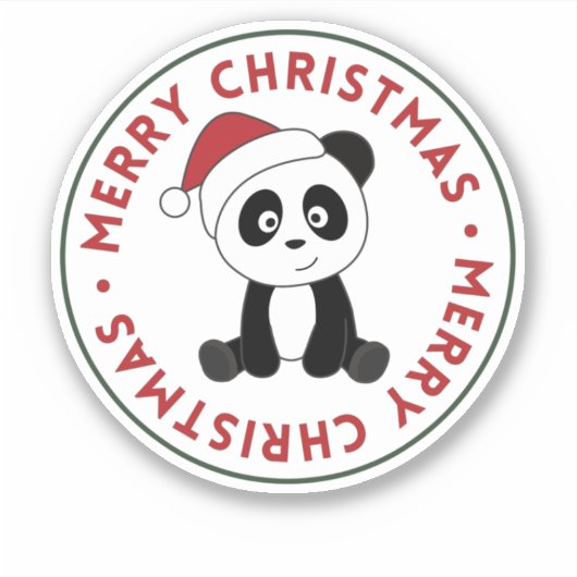 Panda Weihnachtsschnee Wintertiere Pandas Sticker (Vorderseite)