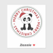 Panda Weihnachtsschnee Wintertiere Pandas Sticker (Blatt)