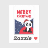 Panda Weihnachtsschnee Wintertiere Pandas Sticker (Blatt)