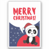 Panda Weihnachtsschnee Wintertiere Pandas Sticker (Vorderseite)